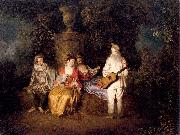 WATTEAU, Antoine Party of Four oil